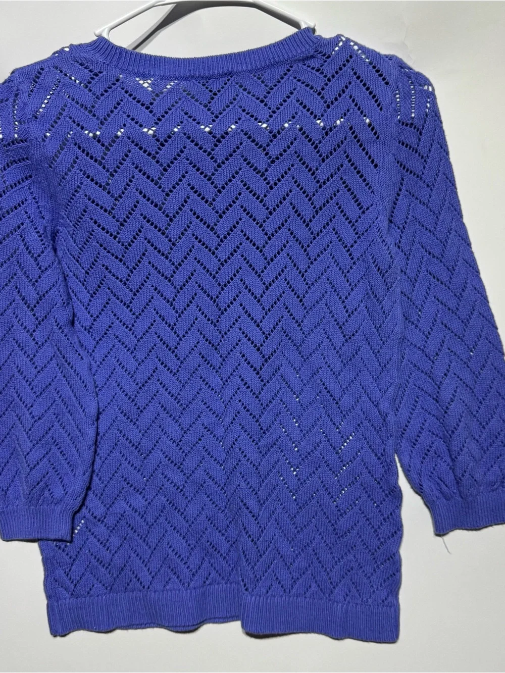 Talbots Petite Crochet Purple Sweater